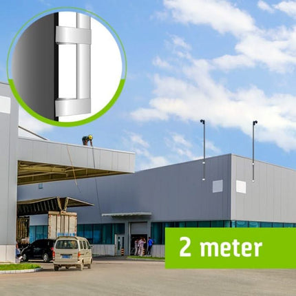 AlarmsystemExpert.co.uk Mât de caméra 2 mètres Ø 90mm avec supports muraux en acier inoxydable