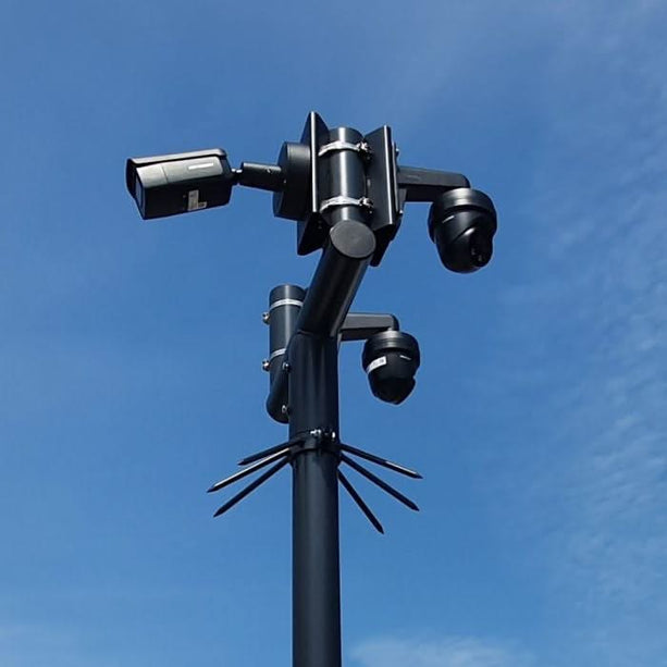 AlarmsystemExpert.nl Camera mast T-piece 90mm color black RAL9005