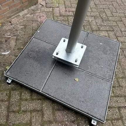 AlarmsystemExpert.nl Camera mast movable aluminum 3 meters Ø 90mm with tile frame
