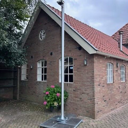 AlarmsystemExpert.nl Camera mast movable aluminum 4 meters Ø 90mm with tile frame