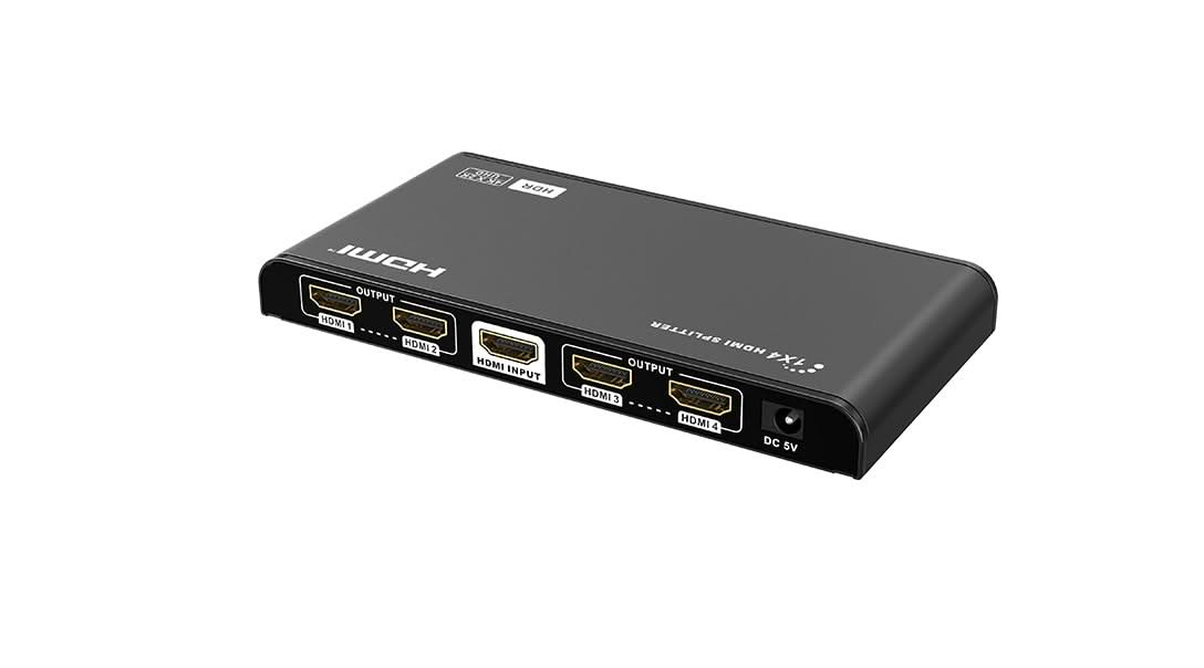 Alarm SystemExpert.co.uk HDMI 4-Port Splitter, 4K 60Hz UHD