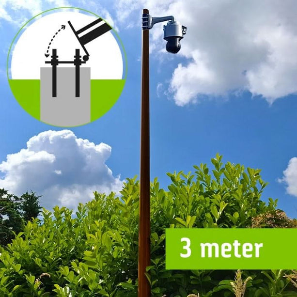 Alarm SystemExpert.co.uk Structure en bois léger mât à caméra avec ancre basculante 3 mètres
