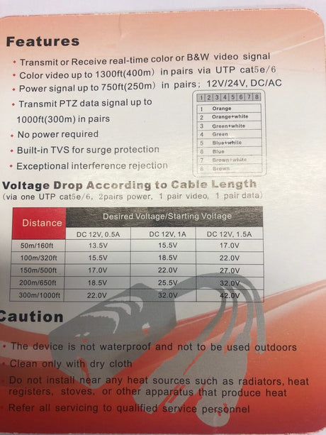 AlarmsystemExpert.de Video-Balun-Set für Video, Daten und Strom über UTP