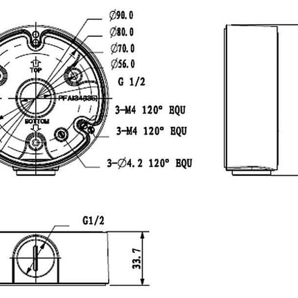 Dahua PFA135 mounting box for outdoor application