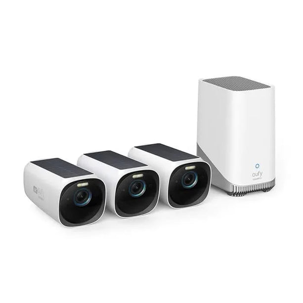 Pack 3 Eufy Eufycam E40 avec 3 caméras 2K sans fil et Homebase 3