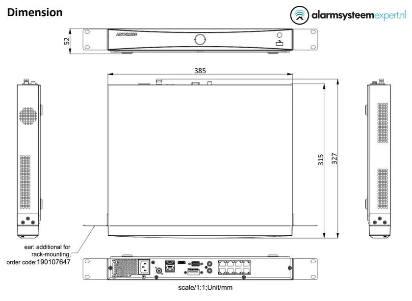 Hikvision DS-7608NXI-I2/8P/S, AcuSense, Network video recorder, 8x IP channels, 8x POE, 4K