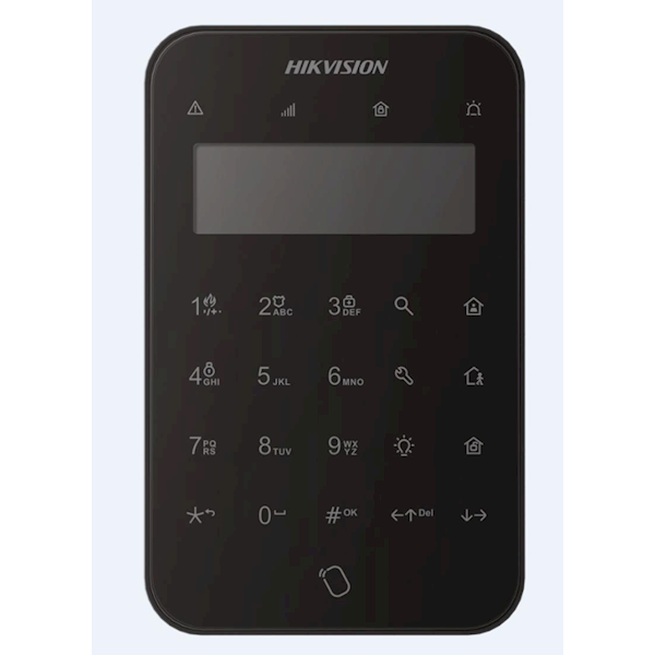 Hikvision DS-PK1-LT-WE Wireless LCD Keypad + Tag Reader Black