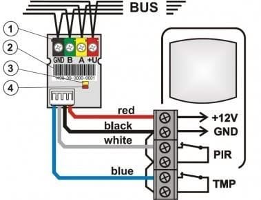 Jablotron JA-111H BUS module interface for wired detectors