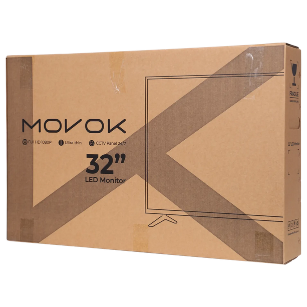 Movok Moniteur LED Full HD 32 pouces avec 2 haut-parleurs