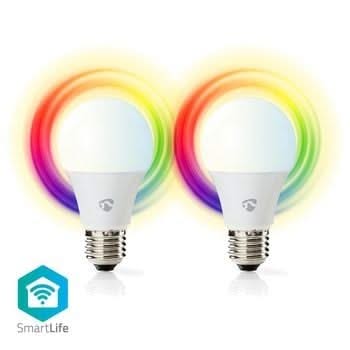 Nedis Wi-Fi smart LED bulbs | Full-Colour and Warm-White | E27 | 2-Pack