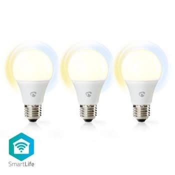 Nedis Wi-Fi smart LED bulbs | Warm- to Cold-White | E27 | 3-Pack