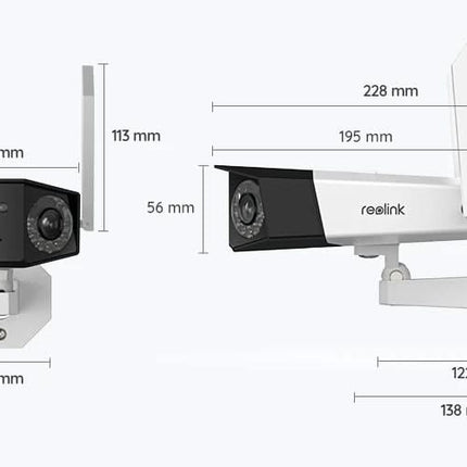 Reolink B750-W 4K/8Mp sans fil Caméra avec batterie à double objectif Angle de vision 180gr, détection intelligente