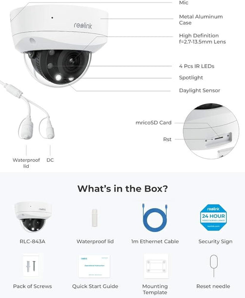 Reolink P437, caméra PoE intelligente 4K avec zoom optique 5X