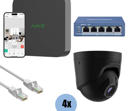Ajax Systems Ajax Systems Kit 4x Turret, NVR und Verkabelung schwarz