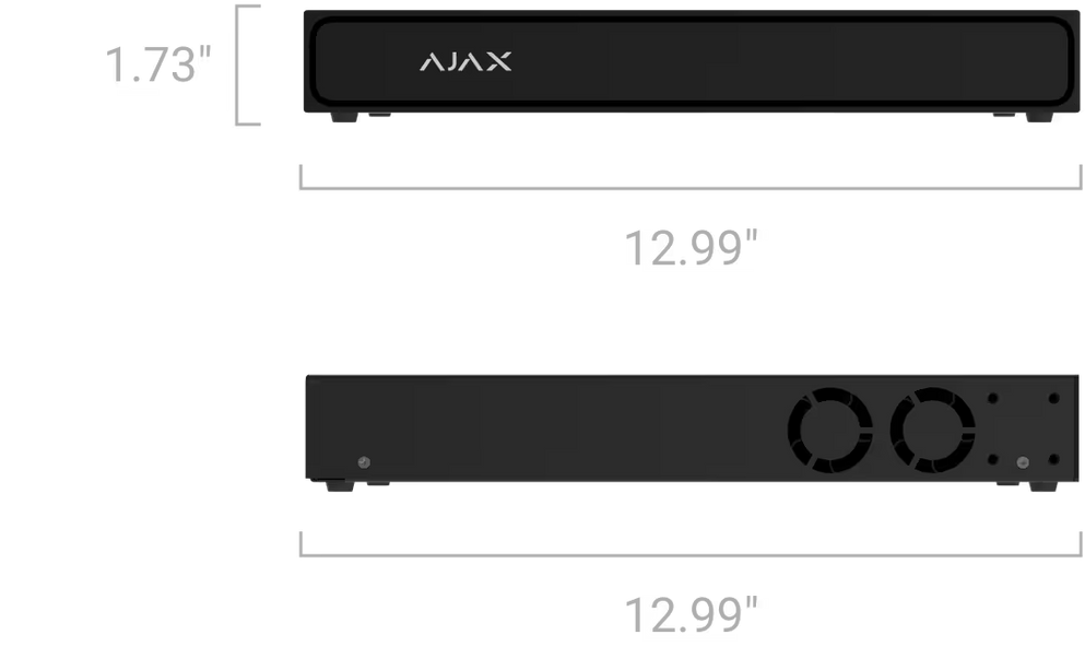 Ajax Systems Ajax Systems NVR H2DAC Rekorder 16 Kanäle, 4K HDMI ohne PoE, Schwarz
