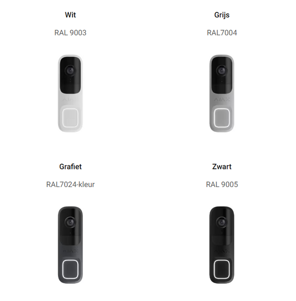 Ajax Systems DoorBell, 4 MP Camera met ingebouwde AI en PIR Sensor