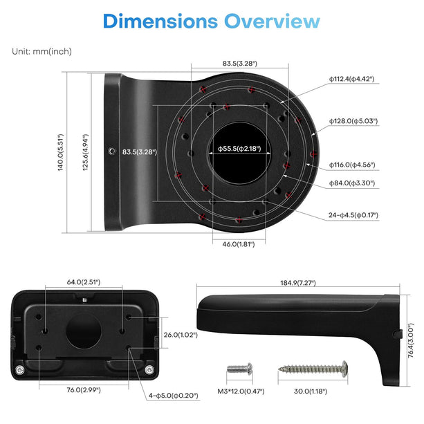 alarmsystemexpert alarmsystemexpert Kameraständer Schwarz für Hikvision und Dahua Kameras