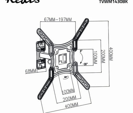 Alarm SystemExpert.nl Alarm SystemExpert.nl TV wall bracket, turn - tiltable, for 23 - 55", Max. 40 kg, 1 pivot point