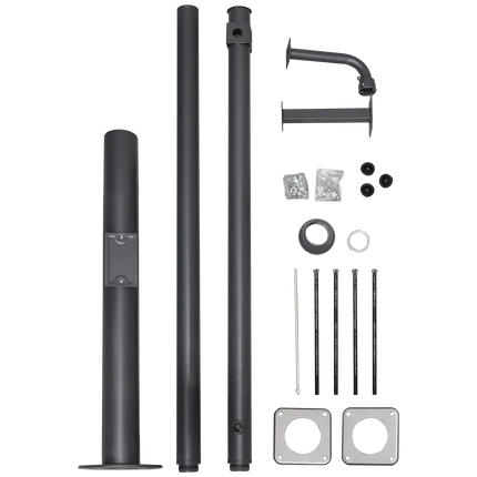 AlarmsystemExpert.co.uk Kameramast 4,5m Dunkelgrau, Stahl verzinkt, Blitzableiter