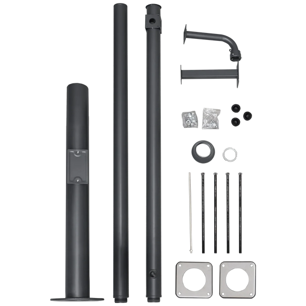 AlarmsystemExpert.co.uk Kameramast 4,5m Dunkelgrau, Stahl verzinkt, Blitzableiter