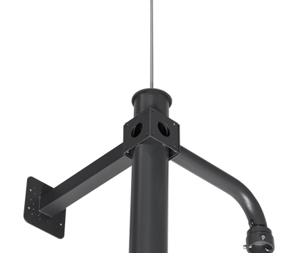 AlarmsysteemExpert.nl Camera Pole 4.5 m, Anthracite Gray, Galvanized Steel, Lightning Rod