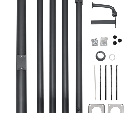AlarmsysteemExpert.nl 6-meter Camera Mast, Anthracite Gray, Galvanized Steel, Lightning Rod