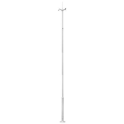 AlarmsysteemExpert.nl Cameramast 6 meter Wit, Gegalvaniseerd staal, Bliksemafleider
