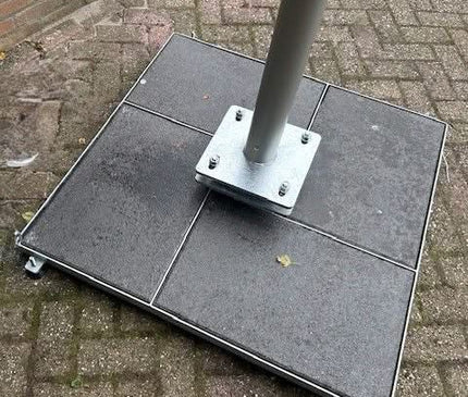 AlarmsysteemExpert.nl Cameramast verplaatsbaar aluminium 3 meter Ø 90mm met tegelframe