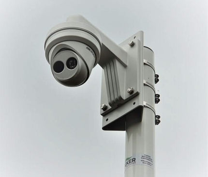 AlarmsysteemExpert.nl Cameramast verplaatsbaar aluminium 4 meter Ø 90mm met tegelframe
