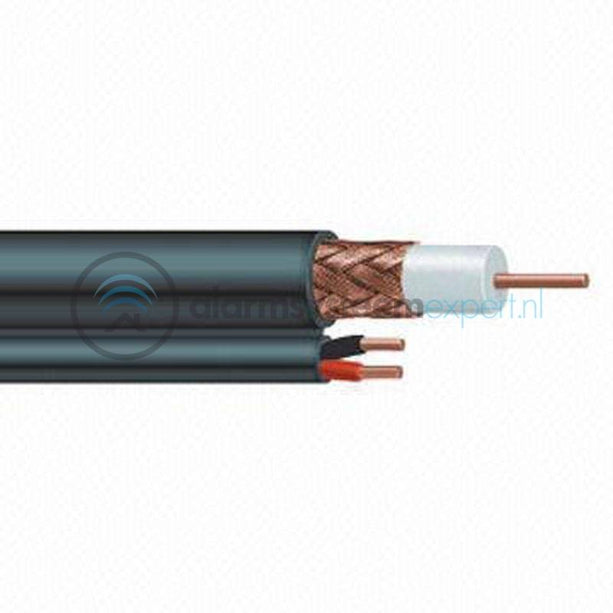 AlarmsysteemExpert.nl Coax RG59 combikabel met DC voedingskabel, 100 meter