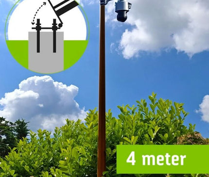 Alarm SystemExpert.nl Alarm SystemExpert.nl Dark wood structure camera mast with tilt anchor 4 meters
