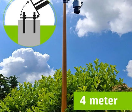 Alarm SystemExpert.co.uk Kameramast in leichter Holzkonstruktion mit Kippanker 4 Meter