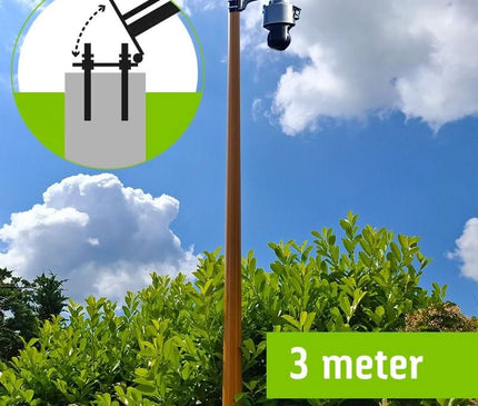 Alarm SystemExpert.co.uk Kameramast mit Kippanker in leichter Holzkonstruktion 3 Meter