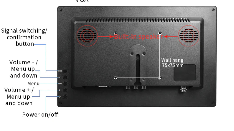 AlarmsysteemExpert.nl TFT 13" Full HD monitor incl. montagebeugel voor aan wand of bureau DEMO MODEL