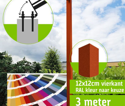 Alarm SystemExpert.co.uk Quadratischer Kameramast mit Kippanker 3 Meter Schwarz