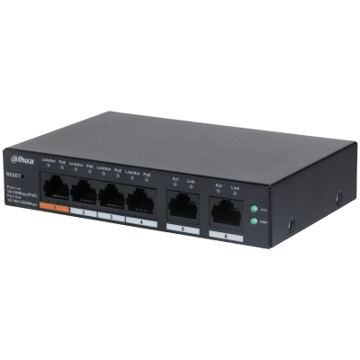 Dahua Dahua DH-CS4006-4ET-60, 4xPoE 100Mb Anschlüsse, Smart Switch, 2x Uplink Gigabit