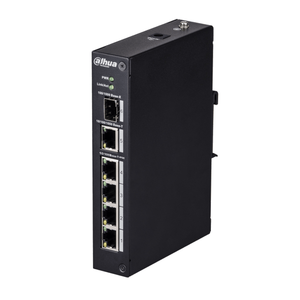 Dahua Dahua DH-PFS3106-4ET-60, 4xPoE Anschlüsse, 1x Uplink 1x SFP Anschluss Gigabit
