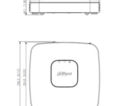 Dahua Dahua NVR2104-P-4KS3 Lite Series, 1x LAN 4x PoE Geschikt voor 4 IP camera's