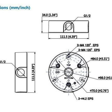 Dahua Dahua PFA136 mounting box for outdoor application