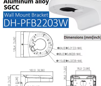 Dahua Dahua PFB2203W Support mural