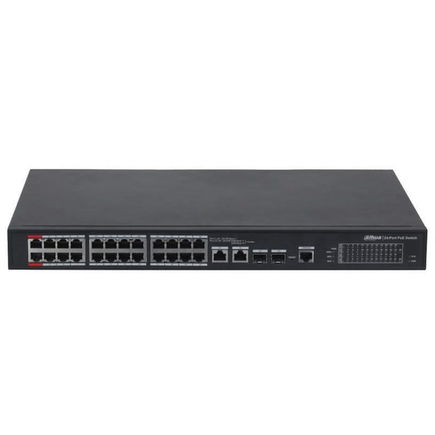Dahua Dahua PFS4226-24ET-360,  24-port 100 Mbps + 2-port Gigabit PoE Switch, AANBIEDING