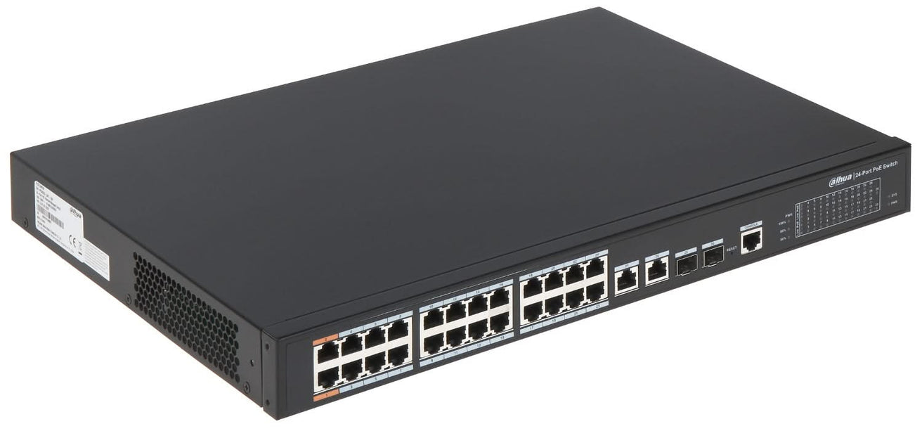 Dahua Dahua PFS4226-24ET-360,  24-port 100 Mbps + 2-port Gigabit PoE Switch, AANBIEDING