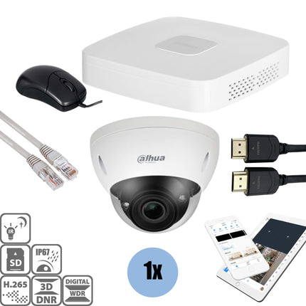 Dahua Dahua Set 1x Dome 8MP + Rekorder & Verkabelung