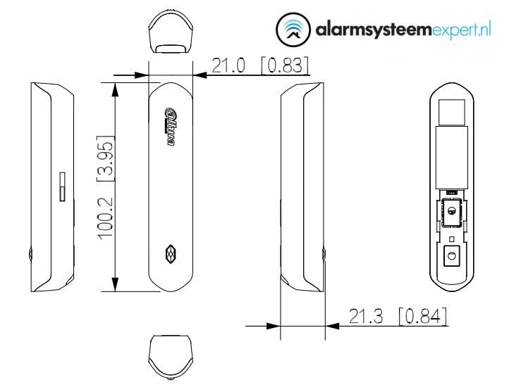 Dahua DHI-ARD323-W2(868S)-B, Magnetic Contact Wireless Small, Black