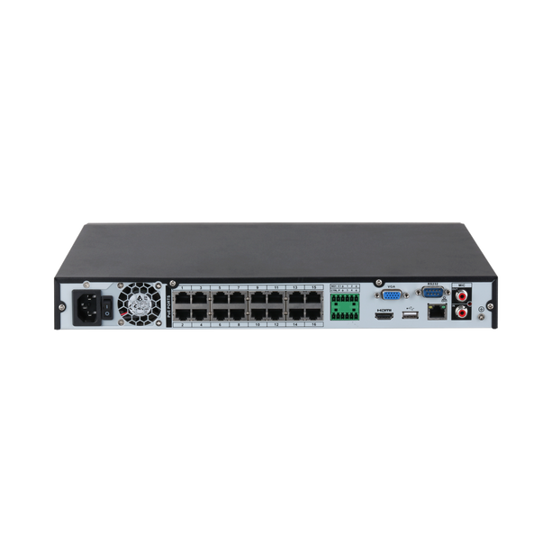 Dahua NVR4216-16P-EI, 16x PoE, Zonder Opslag, Geschikt voor 16 IP camera's
