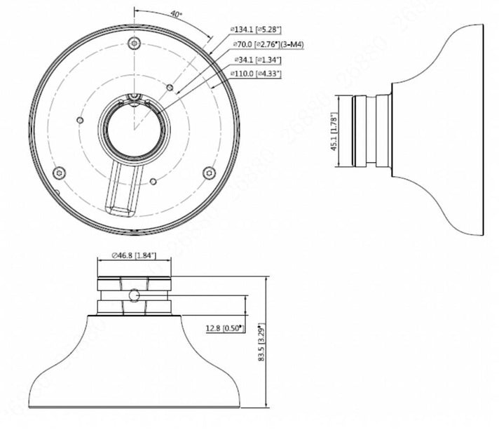 Dahua PFA107 montage adapter van aluminium