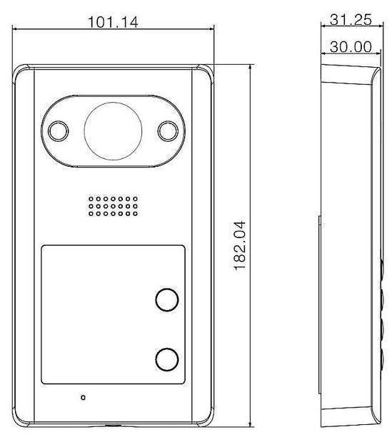 Dahua VTO3211D-P2 Video Intercom buitenpost met 2 drukknoppen, Mifare taglezer, PoE