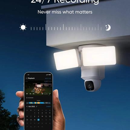 Eufy Eufy Floodlight Cam E30, caméra panoramique et inclinable WiFi avec projecteurs