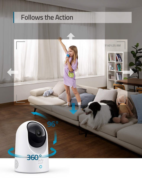 Eufy Indoor Cam, Pan & Tilt Rotatable 2K