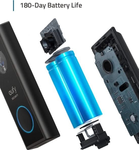 Eufy Eufy Video-Türklingel Add-on, 2K-Auflösung, wiederaufladbare Batterie, Erweiterung zu Homebase